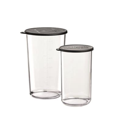 bamix - Set di bicchieri in vetro con coperchio