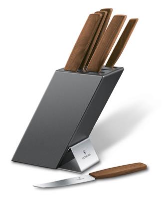 Ceppo con 6 coltelli Swiss Modern Wood